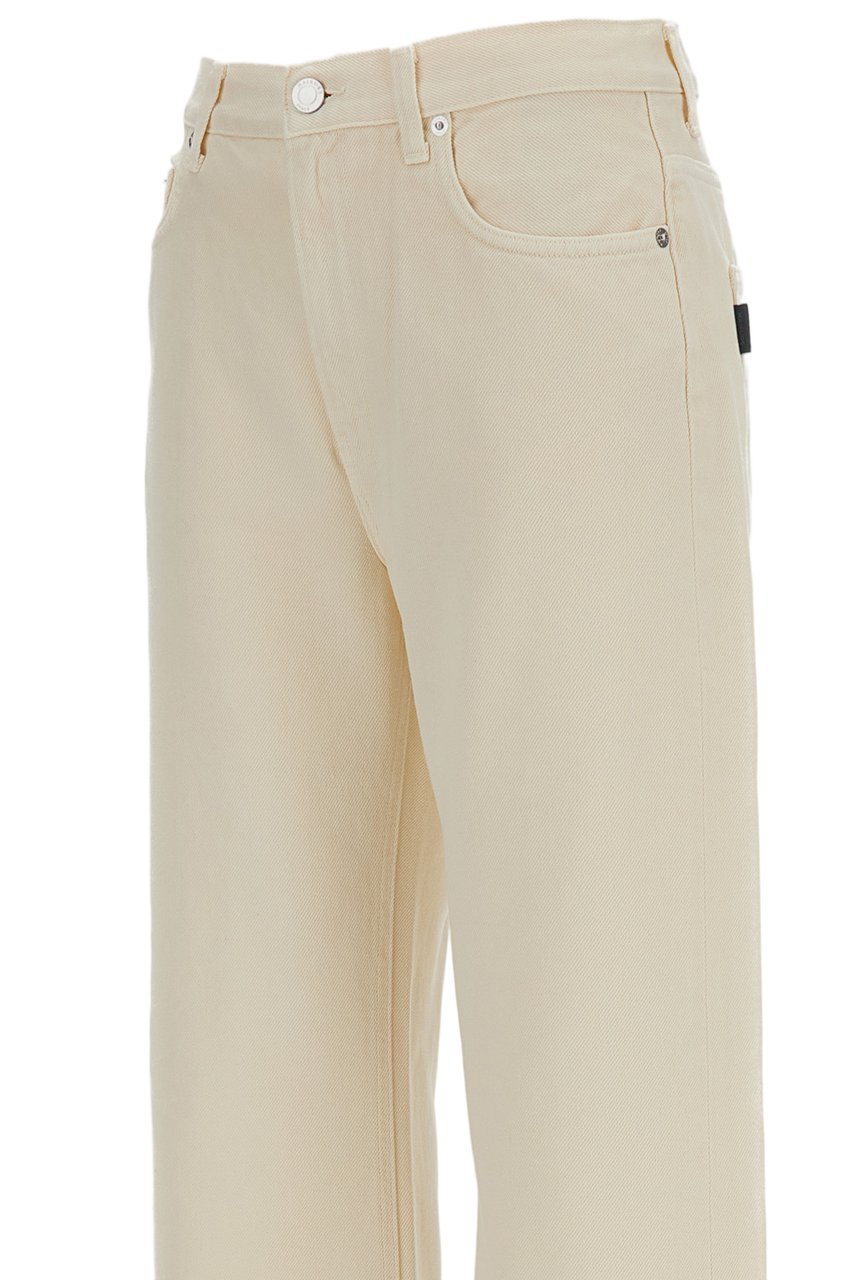 Haikure Cream Five-Pocket Trousers with Mid Rise Neutraal