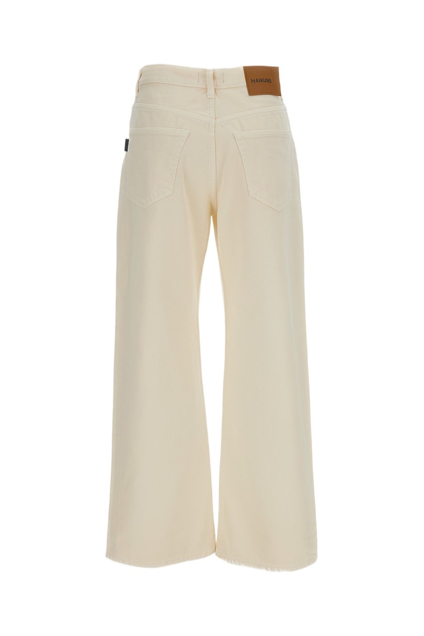 Haikure Cream Five-Pocket Trousers with Mid Rise Neutraal