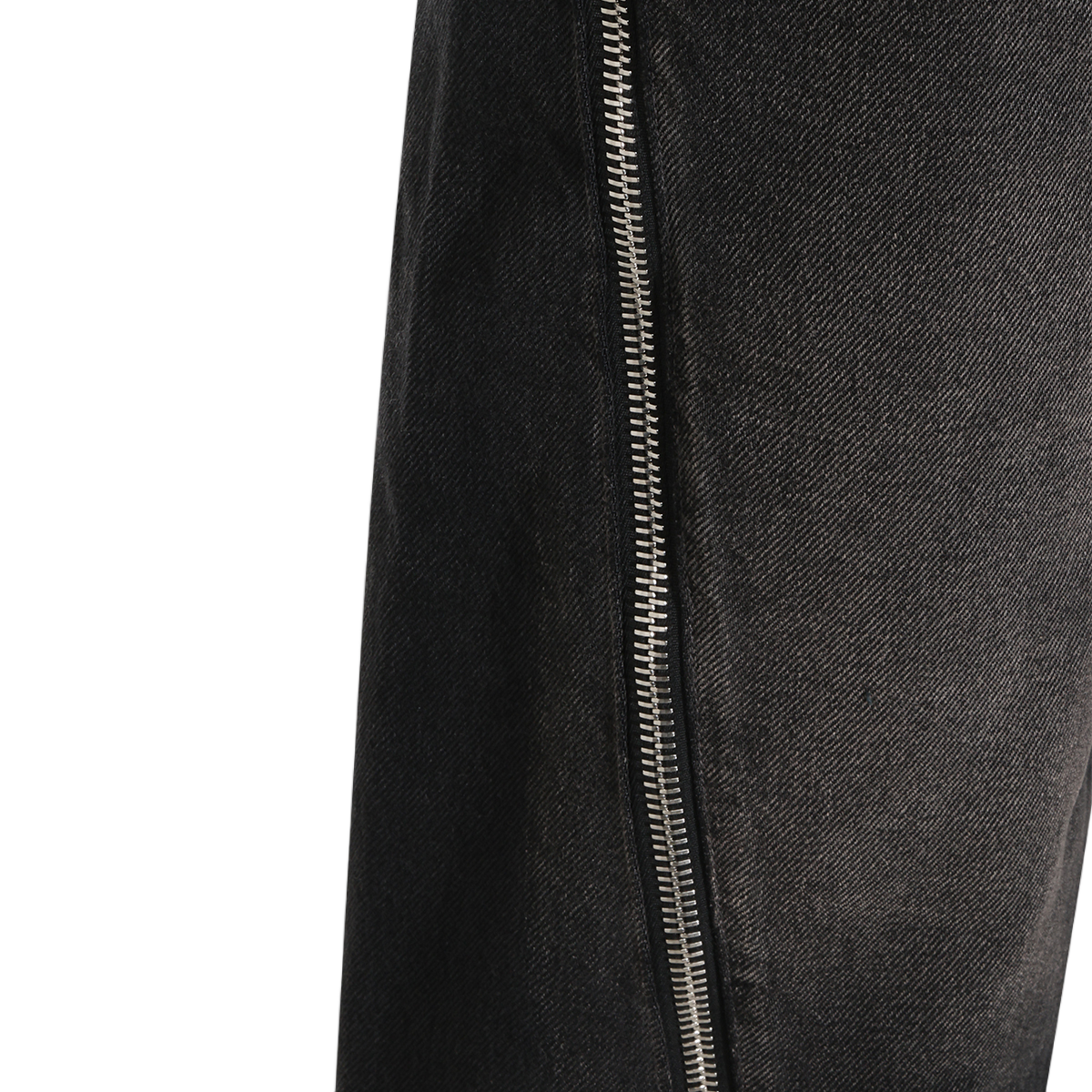 Haikure High-Waisted Straight-Leg Jeans with Vertical Silver Zippers Zwart
