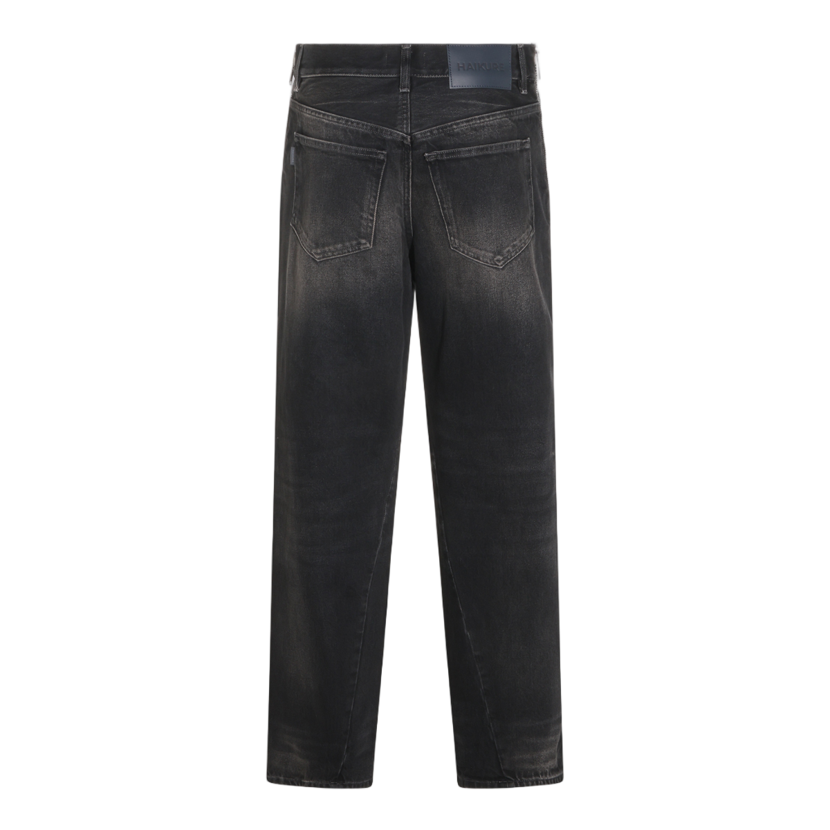 Haikure High-Waisted Straight-Leg Jeans with Vertical Silver Zippers Zwart