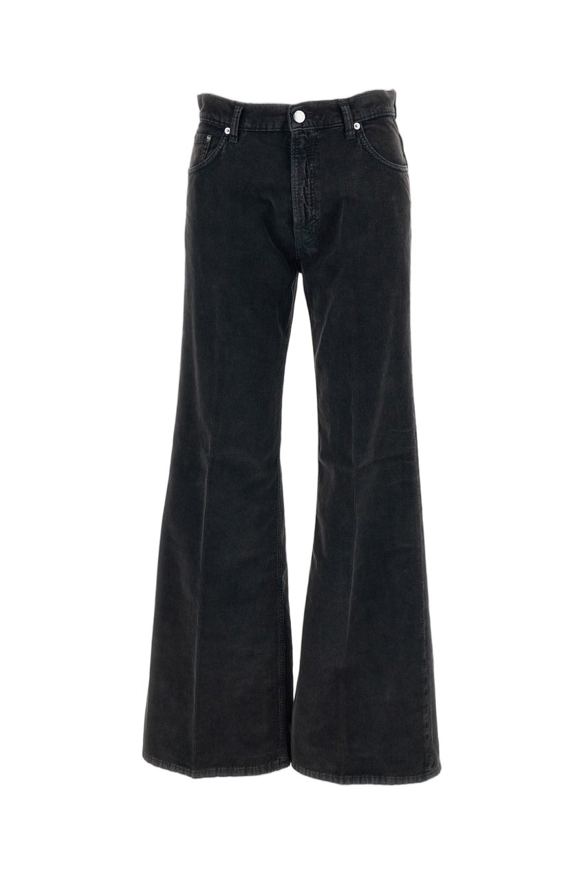Haikure High-Rise Cotton Velvet Trousers with Five-Pocket Styling Zwart