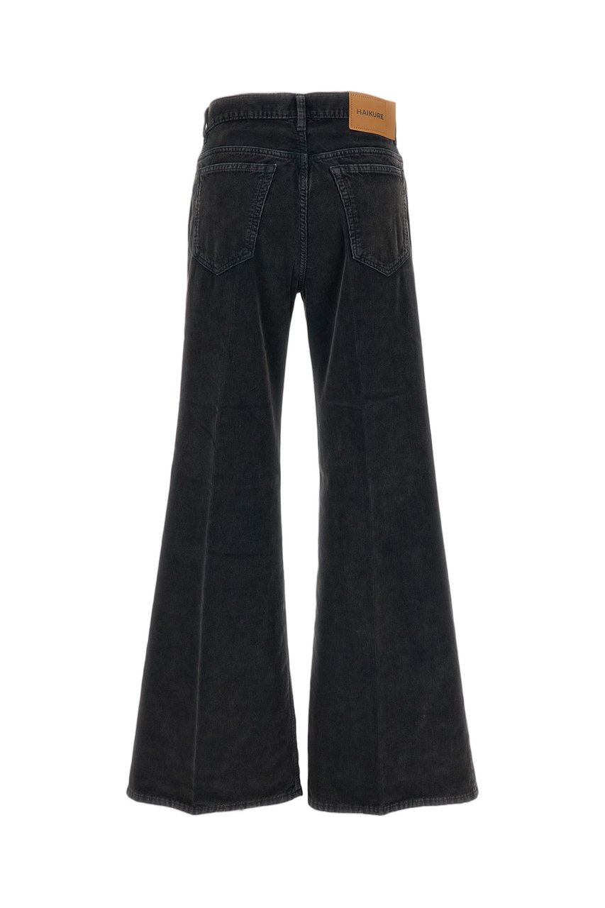 Haikure High-Rise Cotton Velvet Trousers with Five-Pocket Styling Zwart