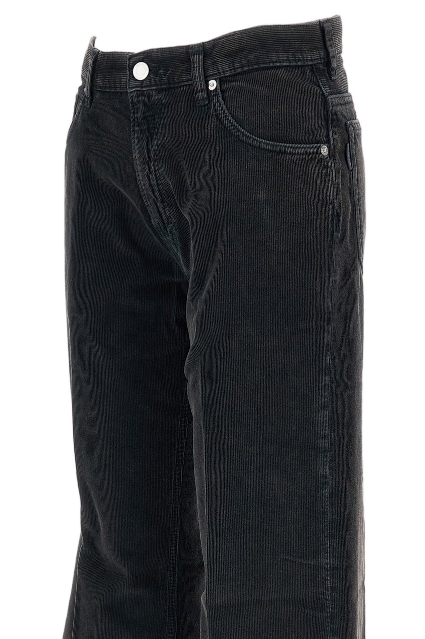 Haikure High-Rise Cotton Velvet Trousers with Five-Pocket Styling Zwart