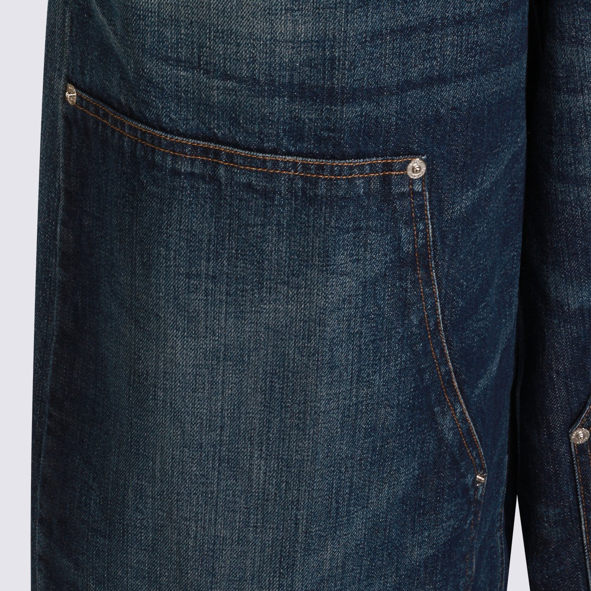 Haikure Wide-Leg Denim Jeans With Unique Reinforced Knee Patches Zwart