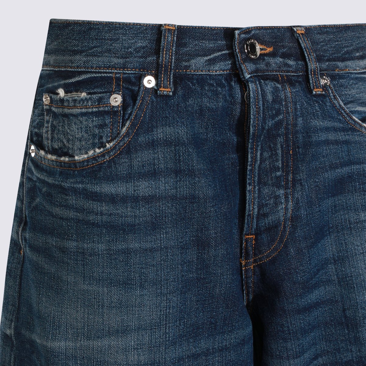 Haikure Wide-Leg Denim Jeans With Unique Reinforced Knee Patches Zwart