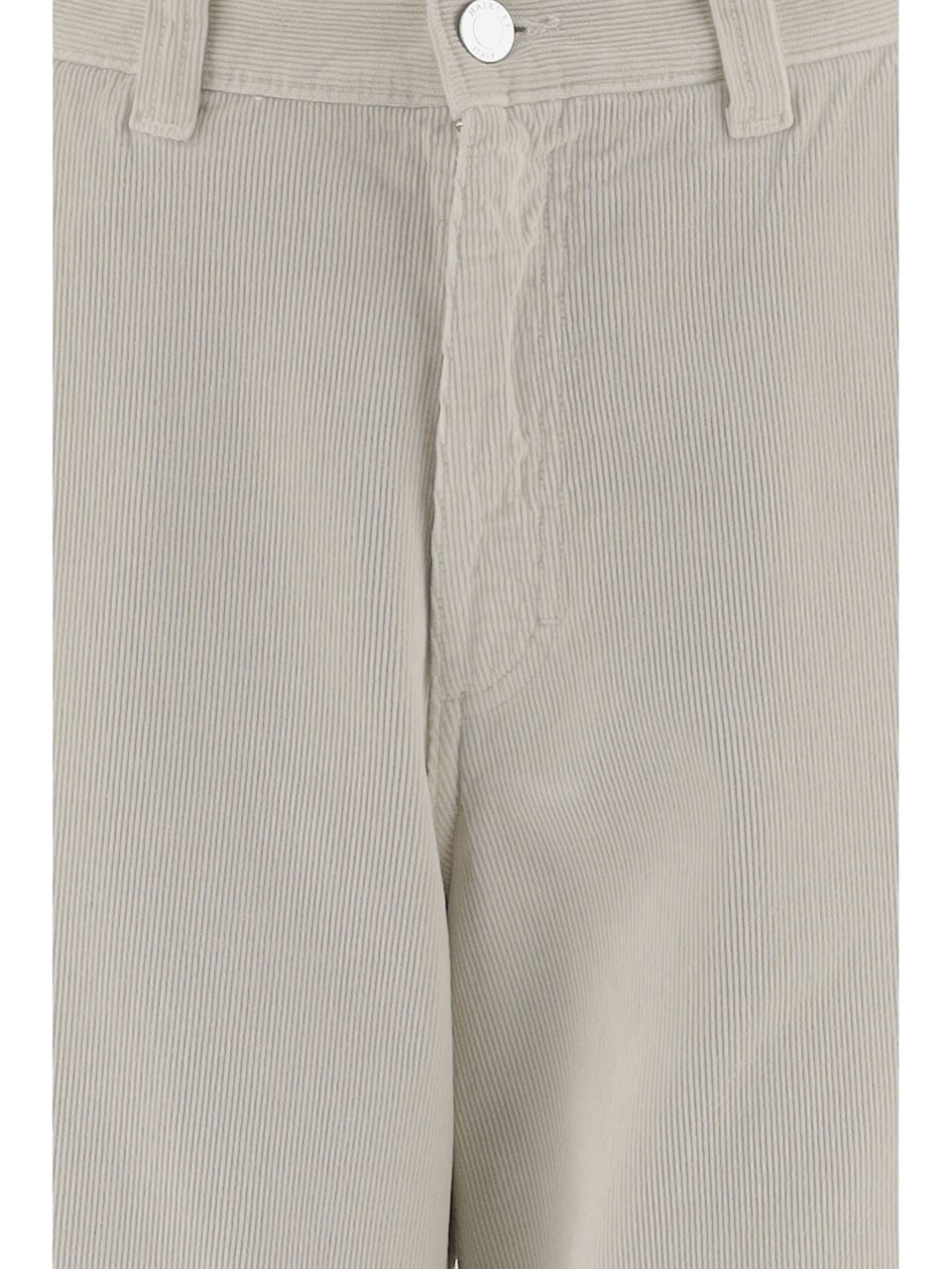 Haikure Ivory Ribbed Cotton Velvet Pants With Multi-Pocket Design Neutraal