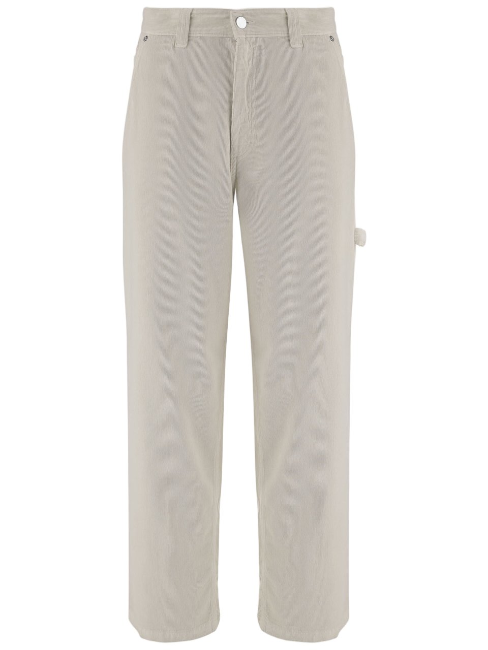 Haikure Ivory Ribbed Cotton Velvet Pants With Multi-Pocket Design Neutraal