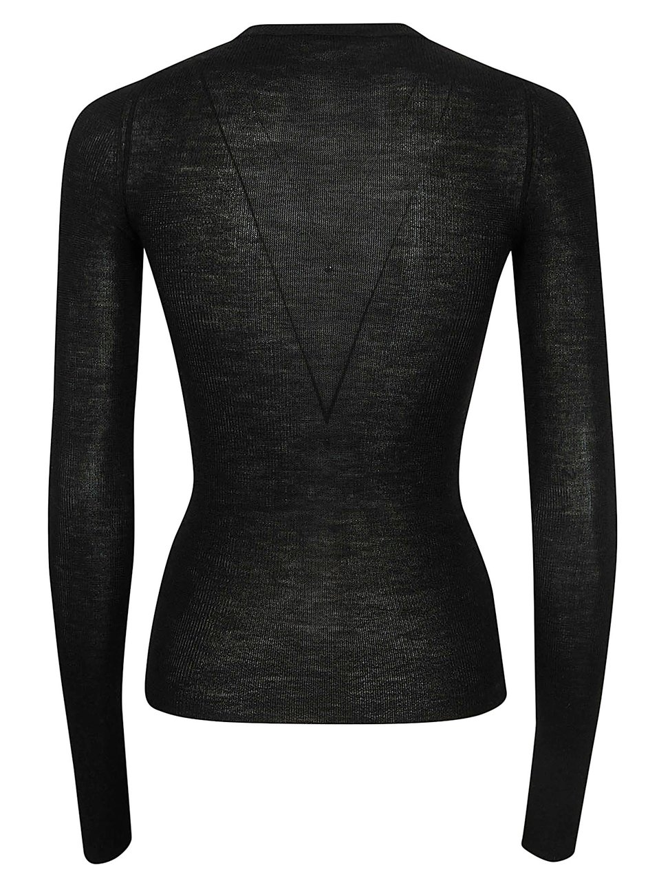 Haikure Ribbed Slim-Fit Top in Extra-Fine Merino Wool Zwart