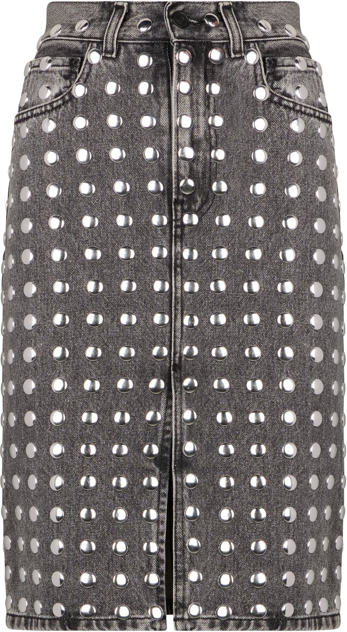 Haikure Denim skirt with studs Grijs