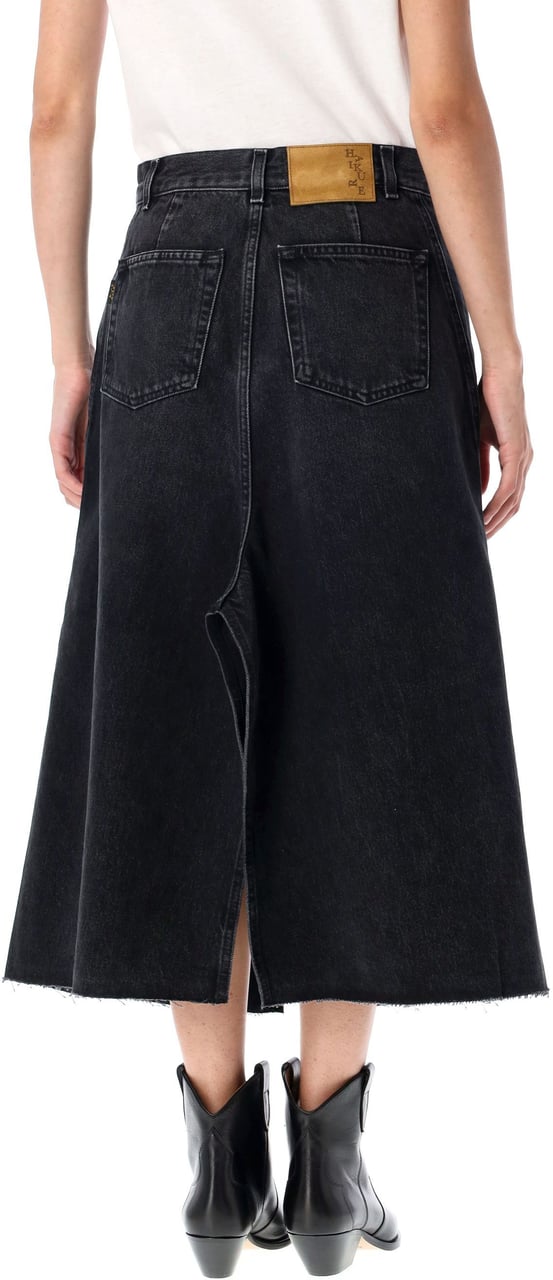 Haikure Stacy Dive Skirt Blue Wash Mid Black Zwart