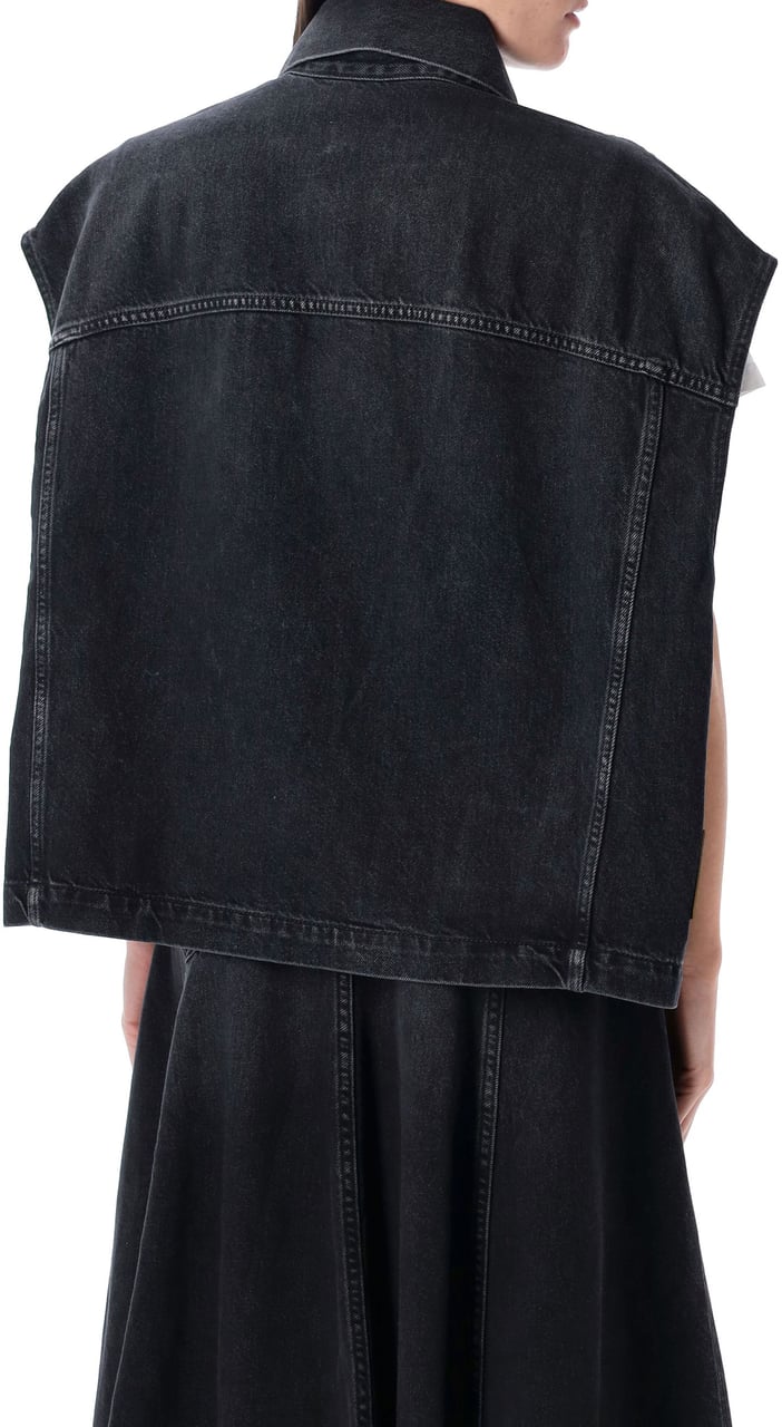 Haikure Gail Denim Vest Bassano Mid Black Zwart
