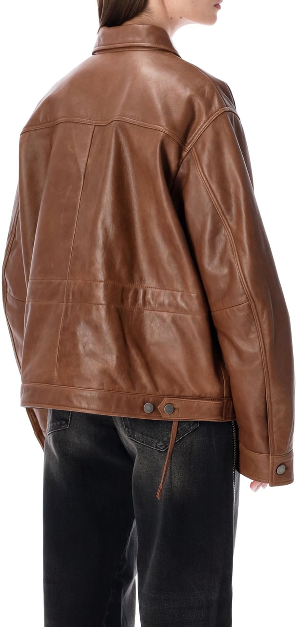 Haikure Jocelyn Leather Jacket Marrone Bruin