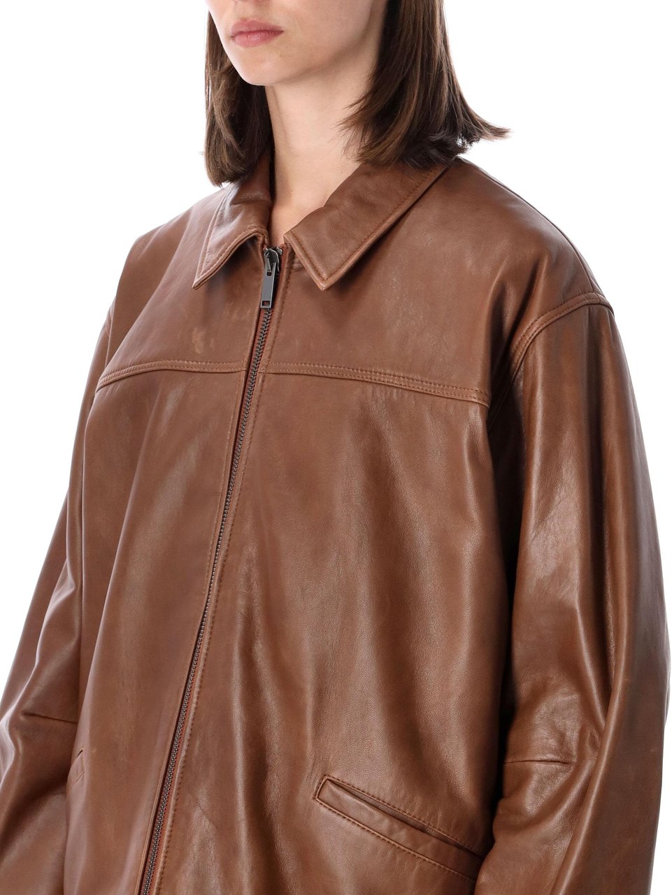 Haikure Jocelyn Leather Jacket Marrone Bruin