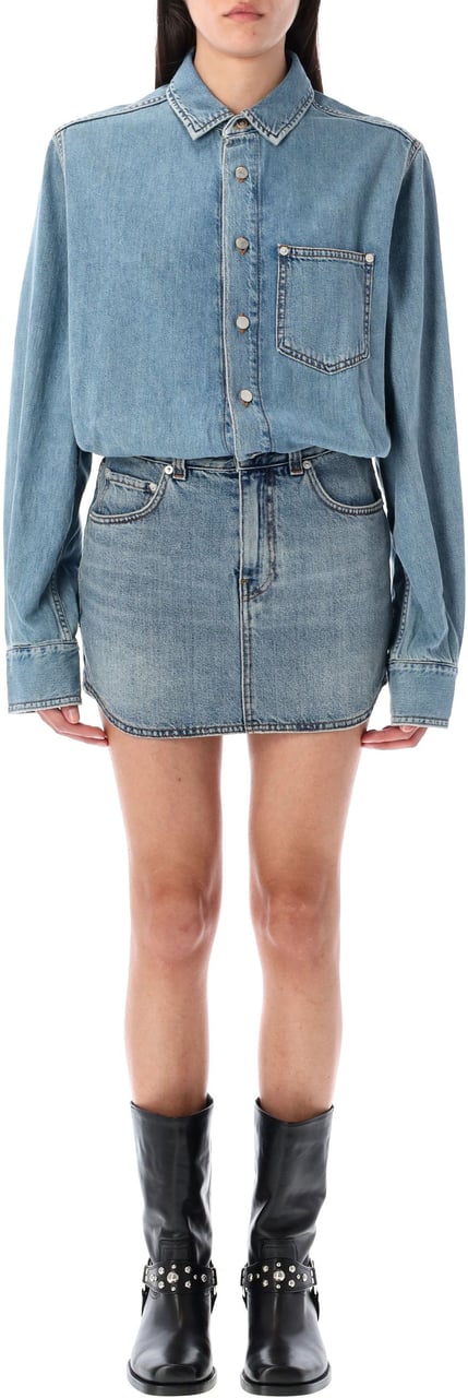 Haikure Tamu Mini Skirt Ionic Blue Blauw