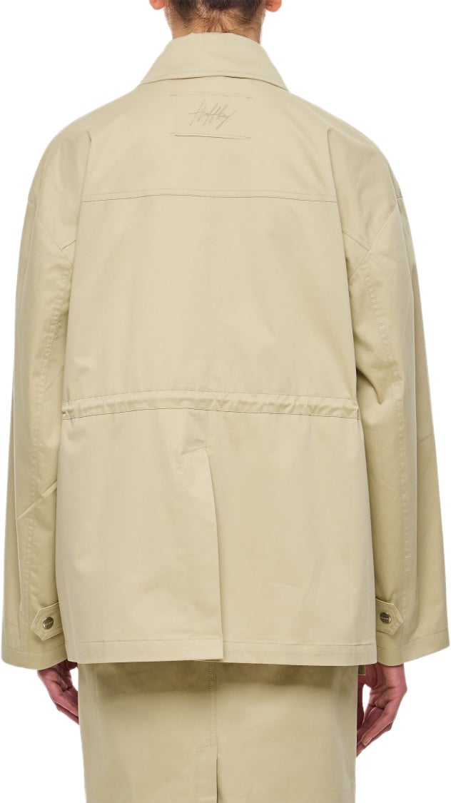 Halfboy Structured Parka With Adjustable Drawstring Waist And Multi-Pocket Design Neutraal