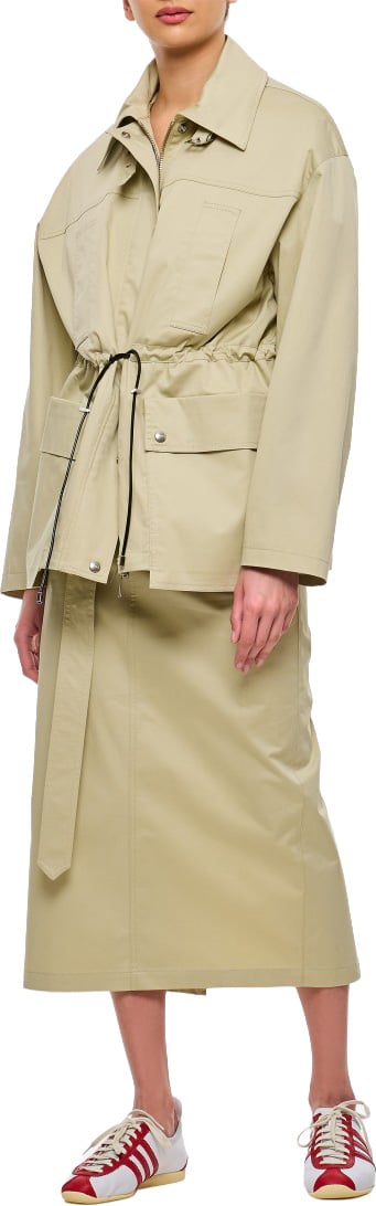 Halfboy Structured Parka With Adjustable Drawstring Waist And Multi-Pocket Design Neutraal