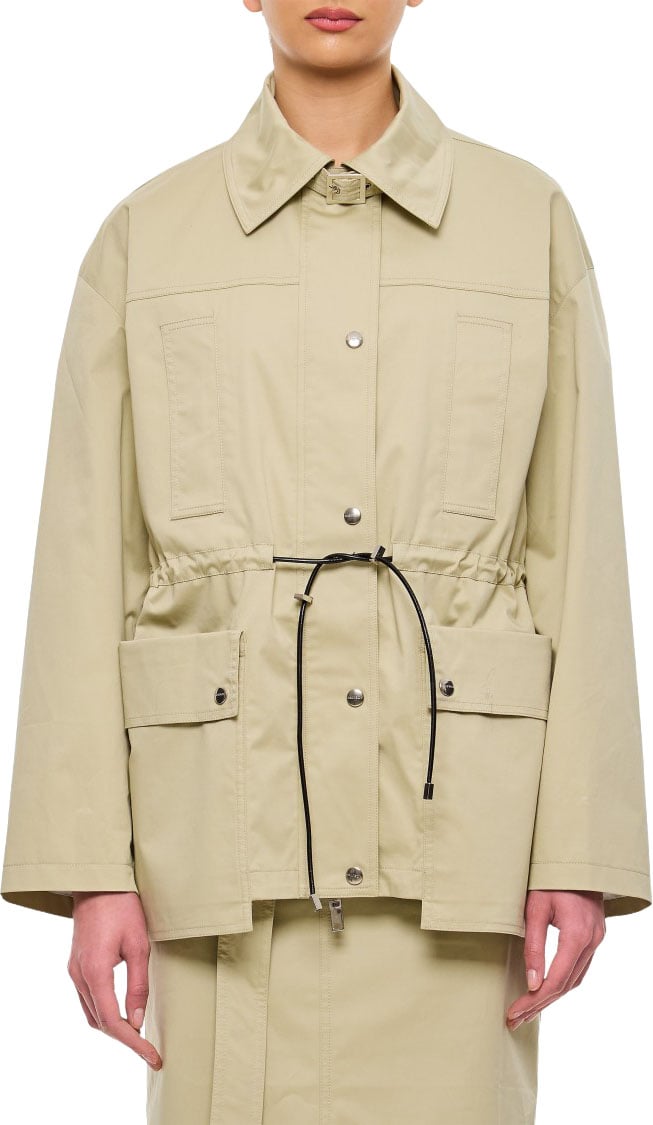 Halfboy Structured Parka With Adjustable Drawstring Waist And Multi-Pocket Design Neutraal