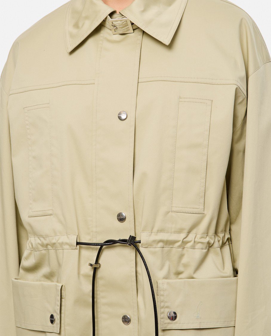 Halfboy Structured Parka With Adjustable Drawstring Waist And Multi-Pocket Design Neutraal