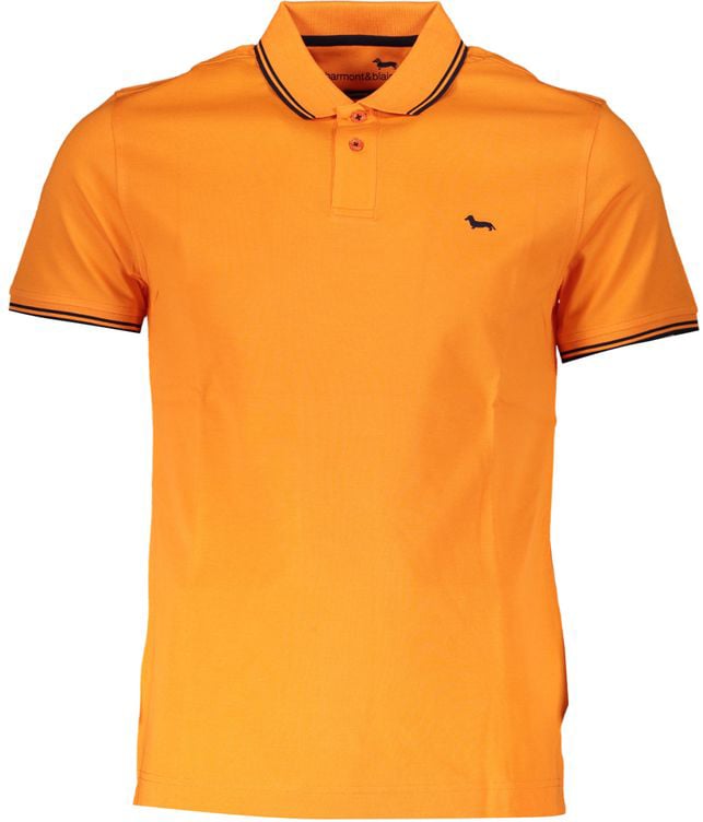 Harmont & Blaine Orange Cotton Polo Shirt Oranje