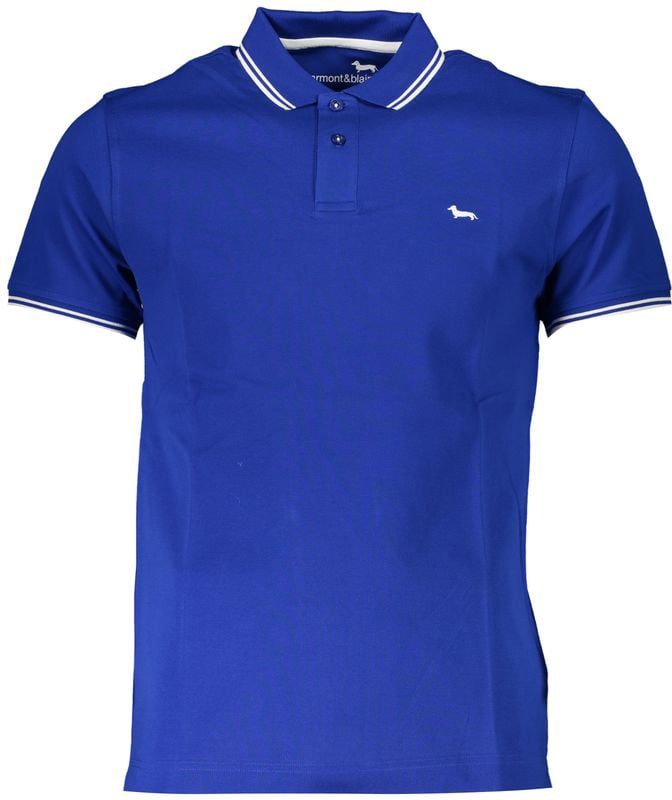 Harmont & Blaine Blue Cotton Polo Shirt Blauw