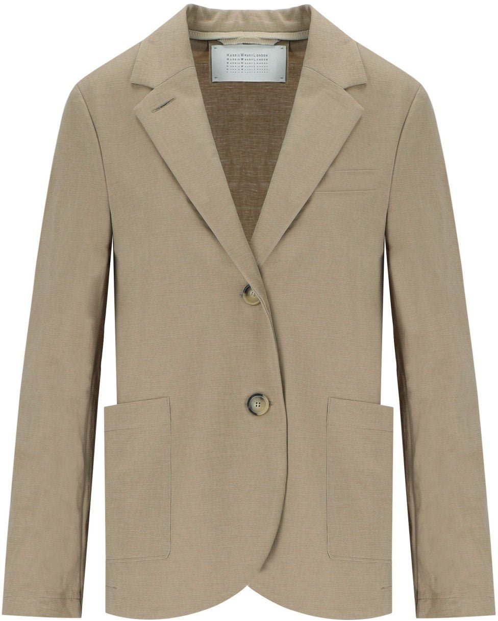 Harris Wharf London HARRIS WHARF LONDON DOVE GREY SINGLE-BREASTED BLAZER Beige