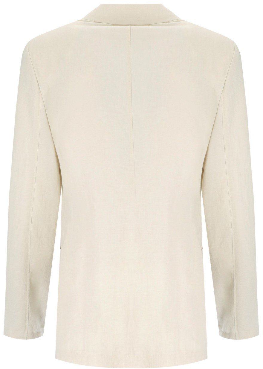 Harris Wharf London HARRIS WHARF LONDON IVORY DOUBLE-BREASTED BLAZER Wit