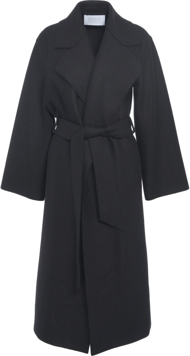 Harris Wharf London Coat with waist belt Zwart