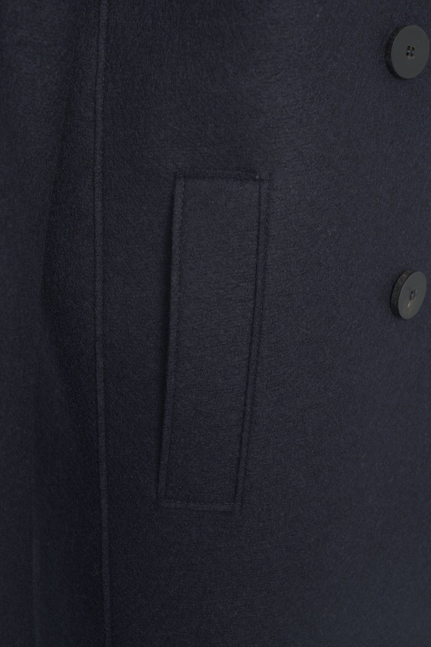 Harris Wharf London Virgin Wool Peacoat Blauw