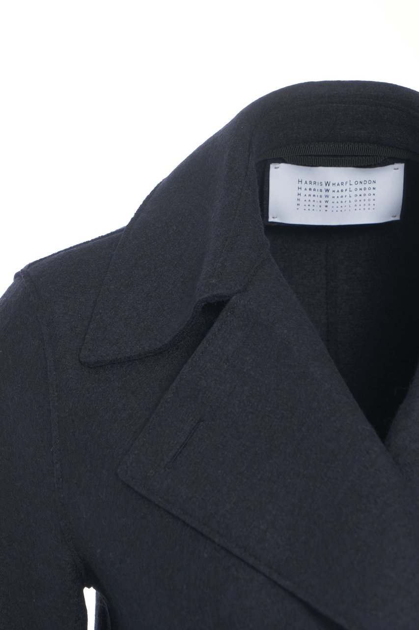 Harris Wharf London Virgin Wool Peacoat Blauw