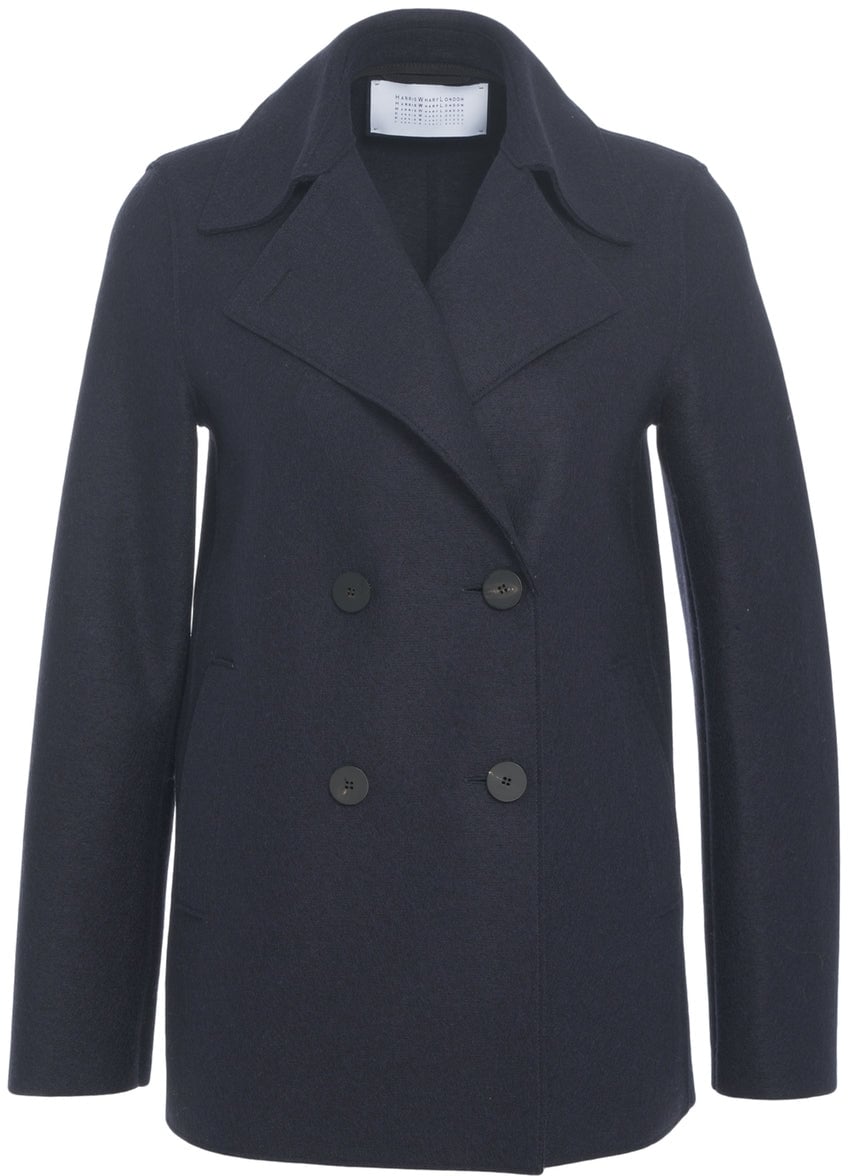 Harris Wharf London Virgin Wool Peacoat Blauw