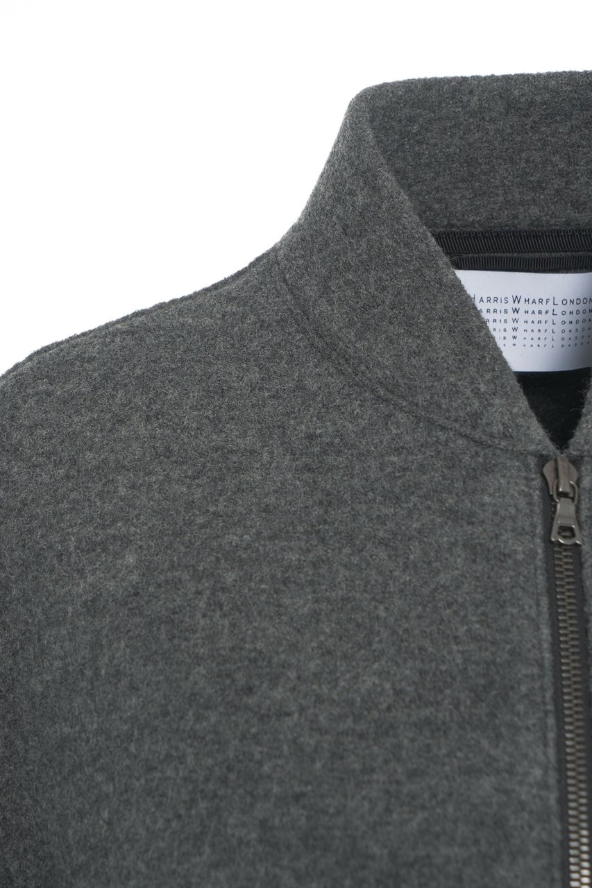 Harris Wharf London Oversize Virgin Wool Bomber Beige