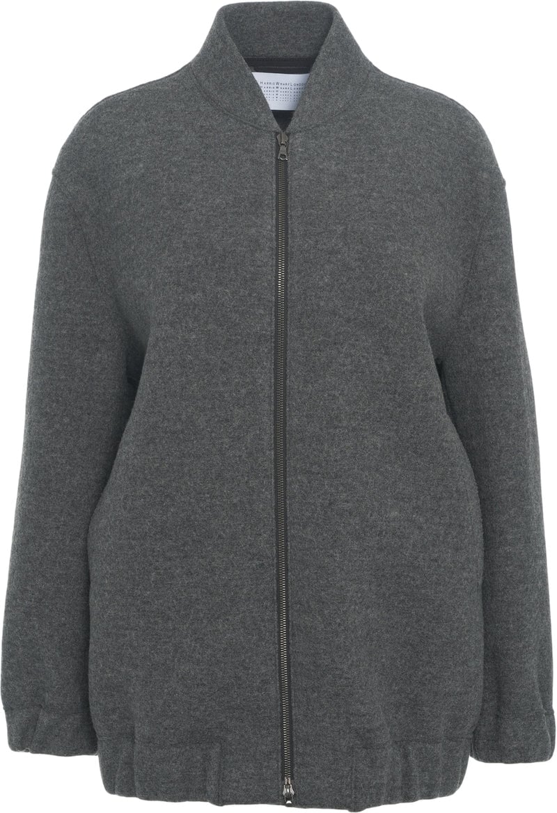 Harris Wharf London Oversize Virgin Wool Bomber Beige