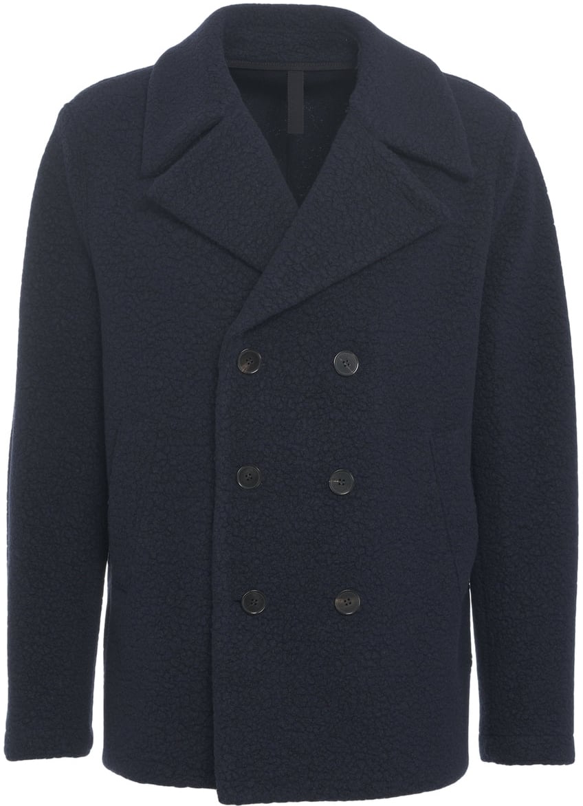 Harris Wharf London Bouclé peacoat Blauw
