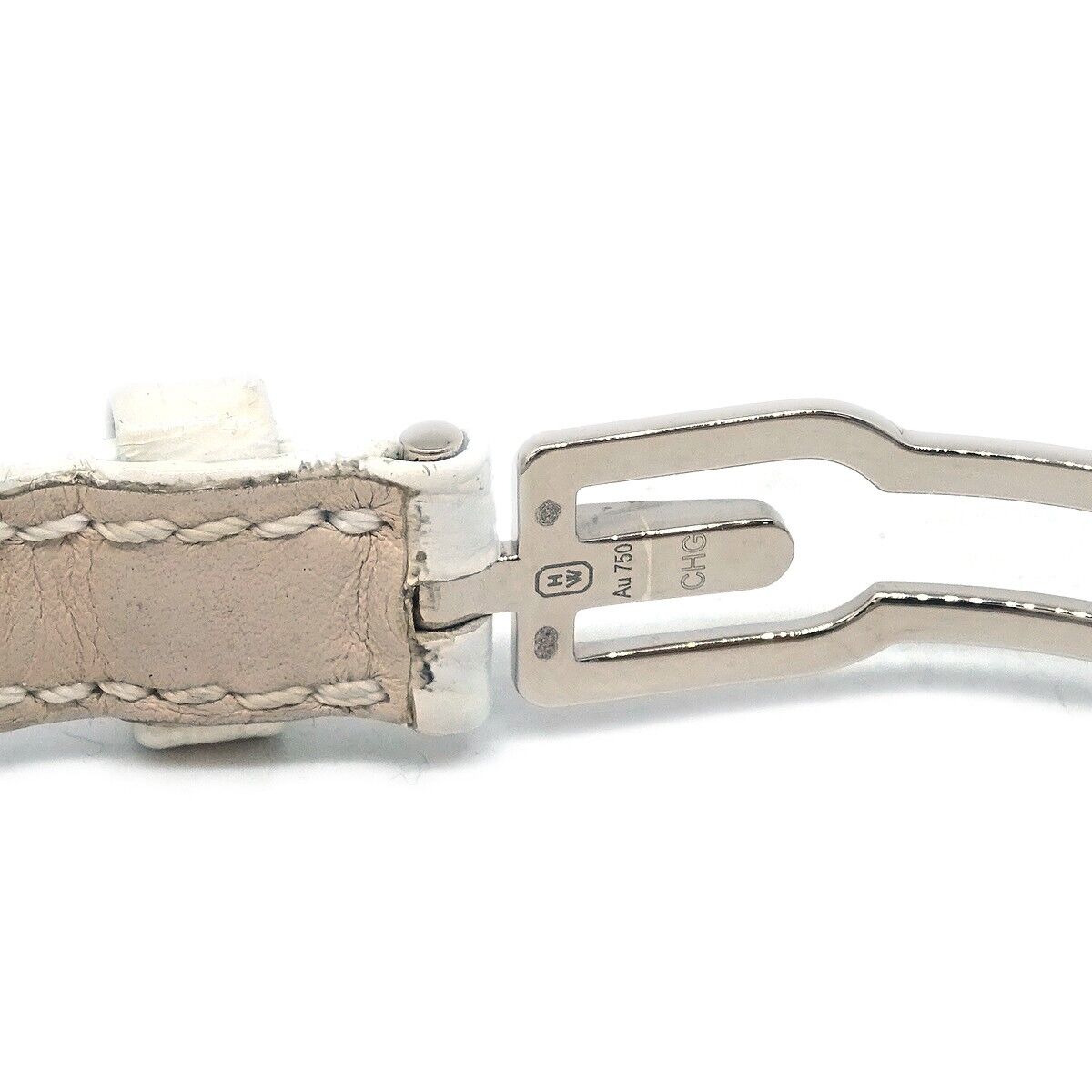 Harry Winston Harry Winston Avenue C Quartz Watch White Gold and Alligator with Diamond Bezel and Mother of Pearl 19 Divers