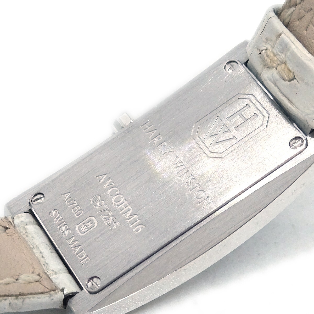 Harry Winston Harry Winston Avenue C Quartz Watch White Gold and Alligator with Diamond Bezel and Mother of Pearl 19 Divers