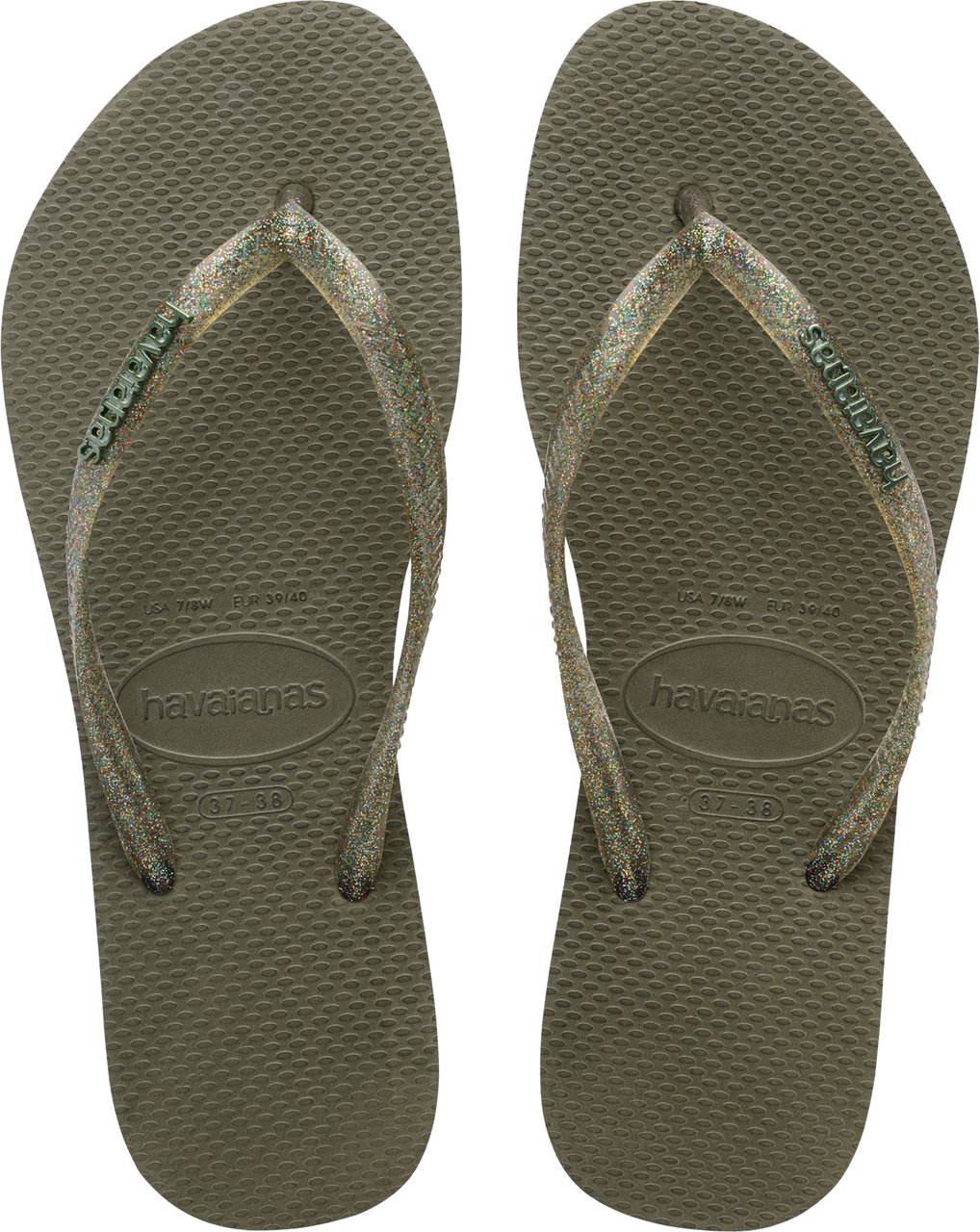 Havaianas - Slim logo metallic Groen
