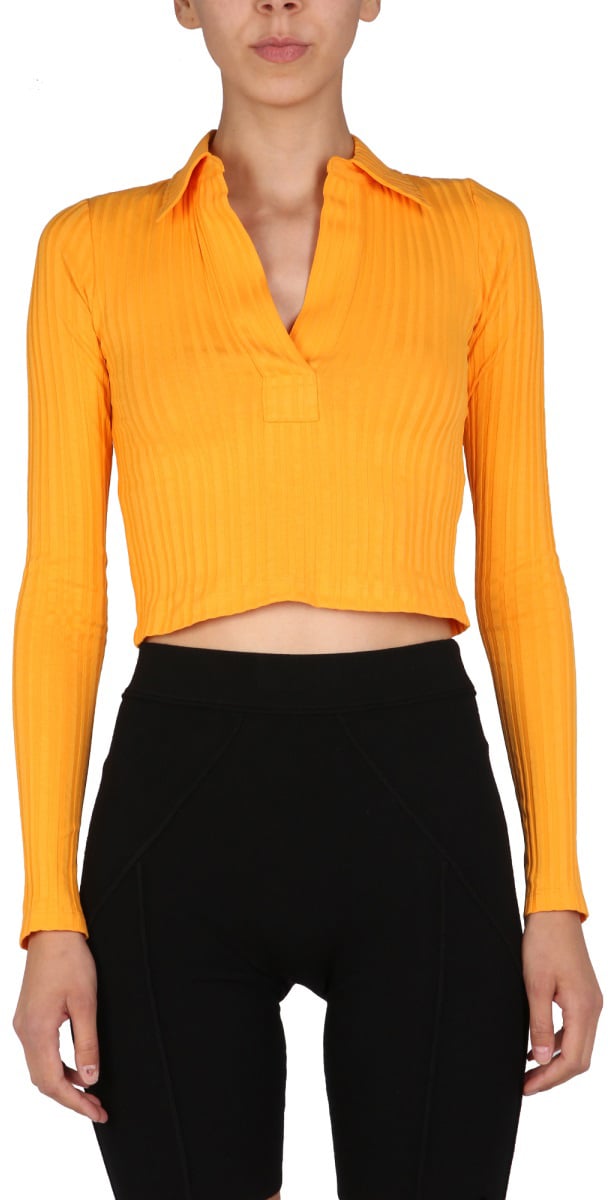 Helmut Lang CROPPED POLO Geel