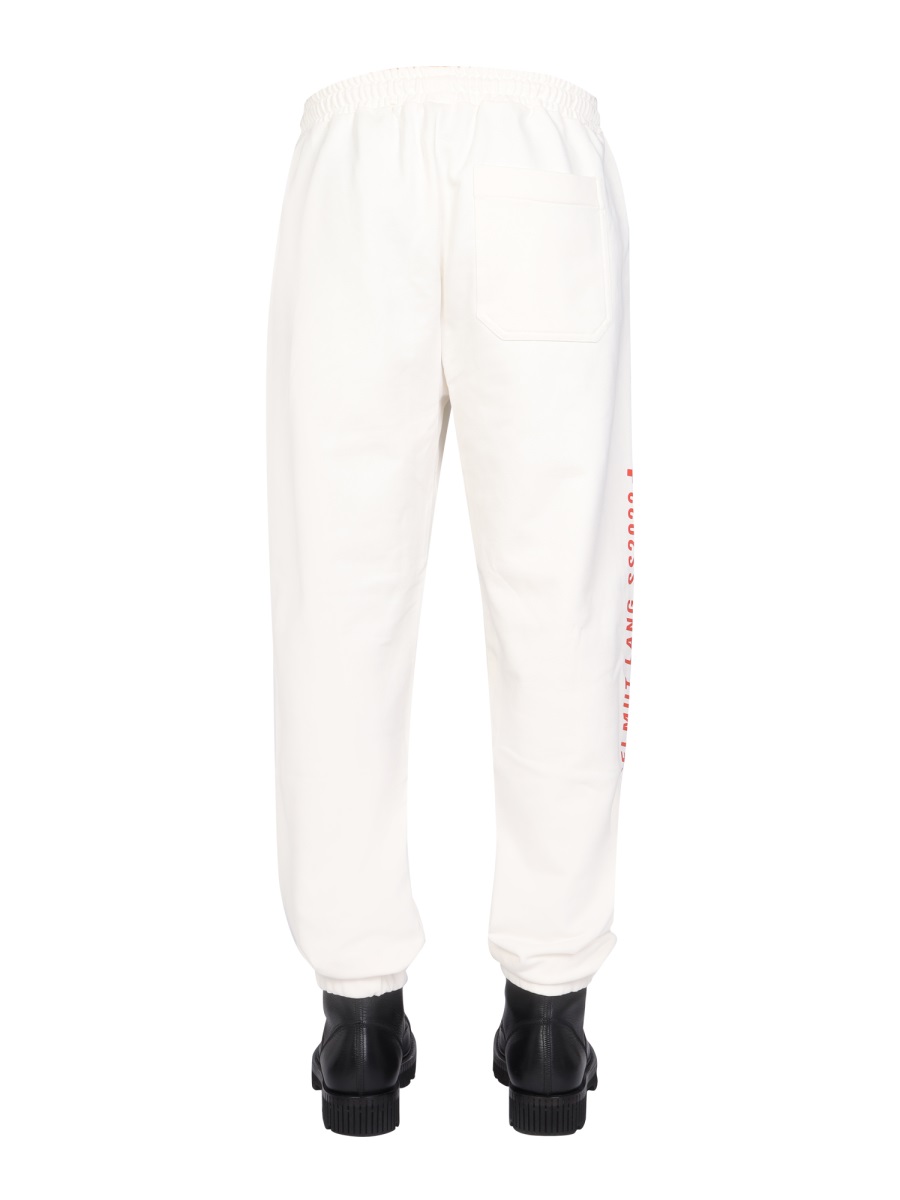 Helmut Lang LOGO PRINT JOGGING PANTS Wit