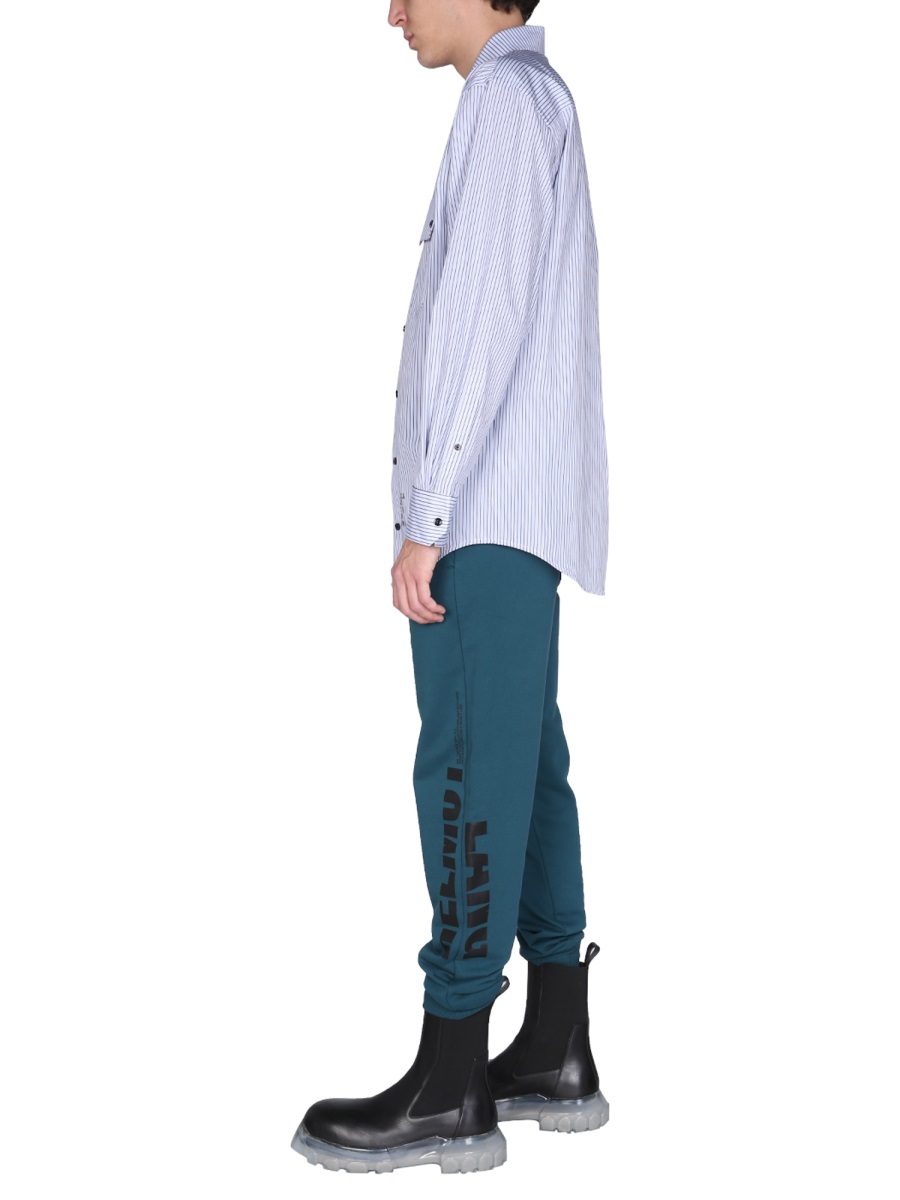 Helmut Lang JOGGING PANTS WITH LOGO PRINT Blauw
