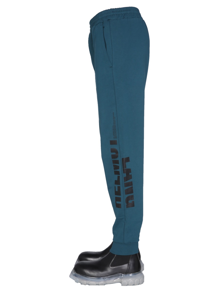 Helmut Lang JOGGING PANTS WITH LOGO PRINT Blauw
