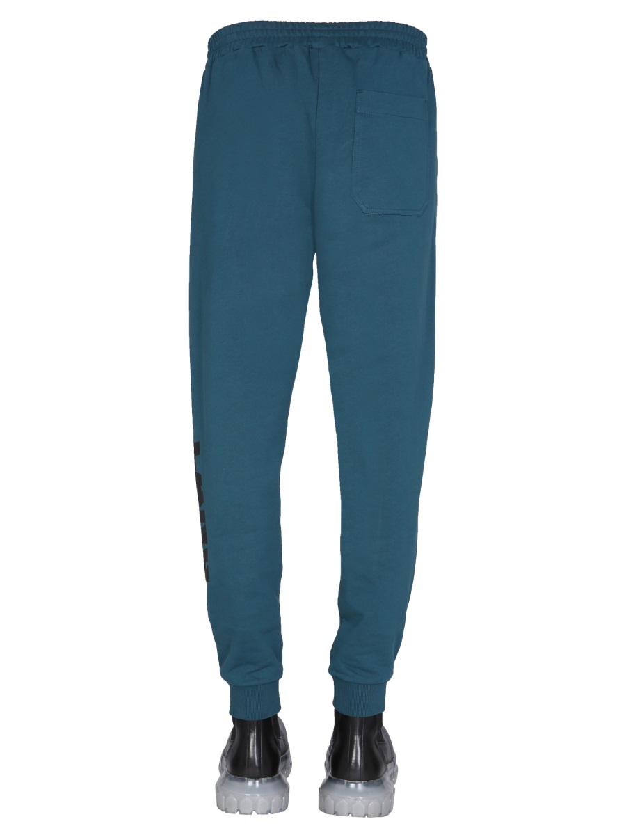 Helmut Lang JOGGING PANTS WITH LOGO PRINT Blauw