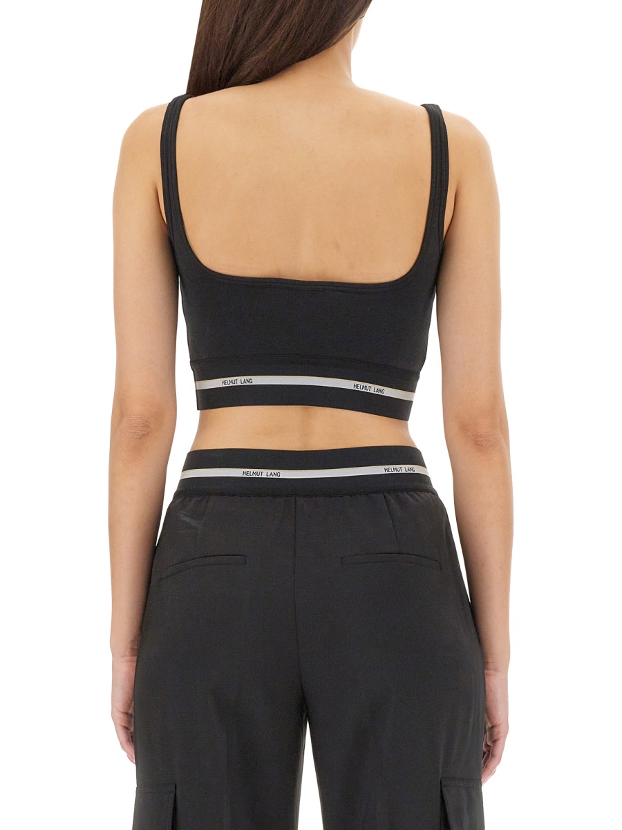 Helmut Lang CROP TOP WITH LOGO Zwart