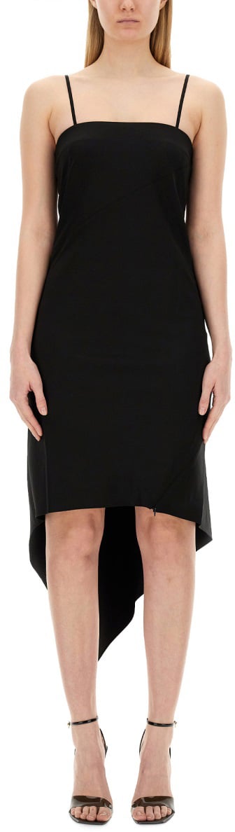 Helmut Lang DRESS WITH SCARF HEM Zwart