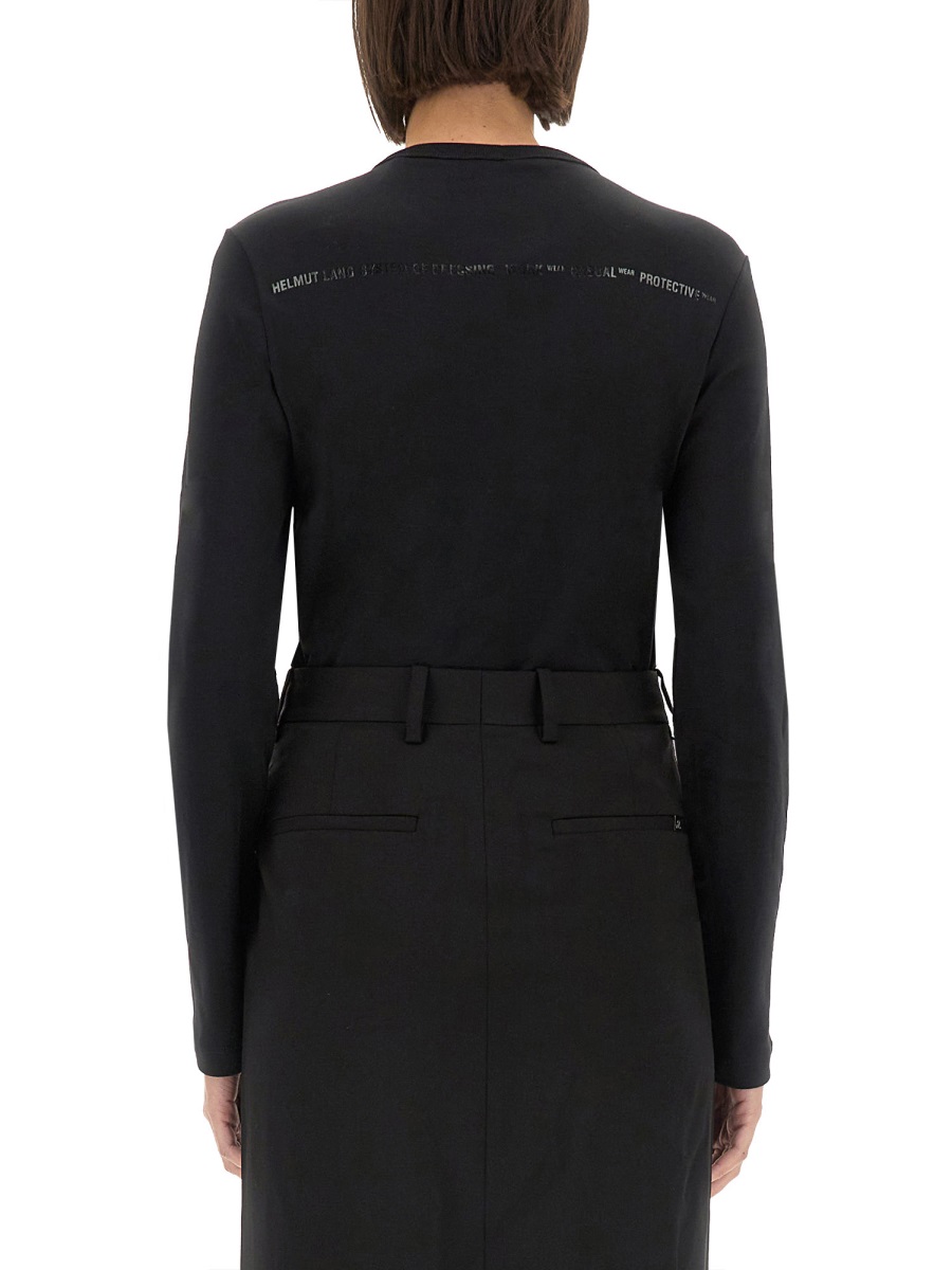 Helmut Lang SLIM FIT T-SHIRT WITH LOGO Zwart