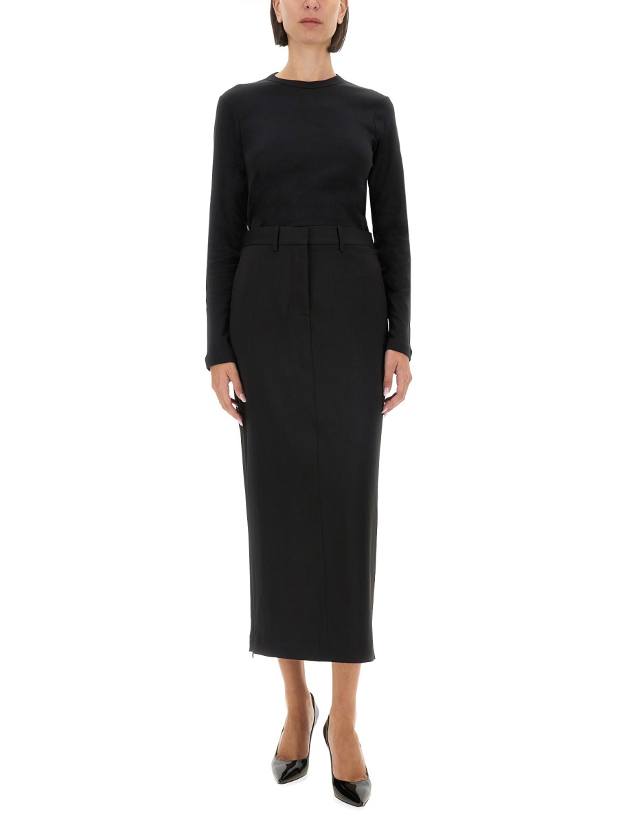 Helmut Lang SLIM FIT T-SHIRT WITH LOGO Zwart