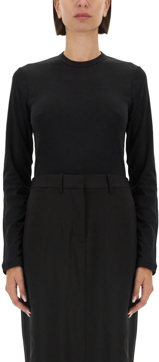 Helmut Lang SLIM FIT T-SHIRT WITH LOGO Zwart