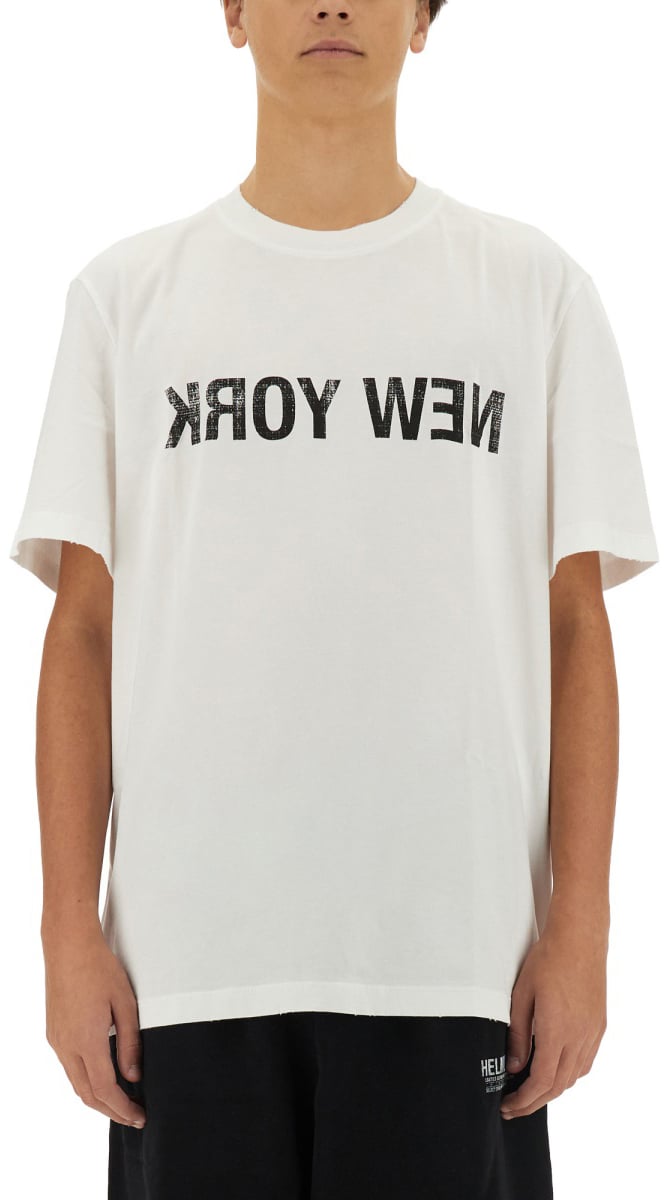 Helmut Lang T-SHIRT WITH LOGO Wit