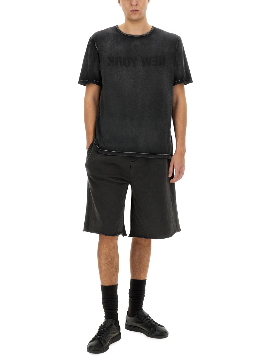 Helmut Lang "GARMENT-DYED" SHORTS Zwart