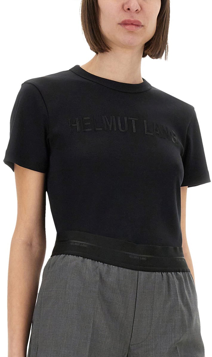 Helmut Lang T-SHIRT WITH LOGO Zwart