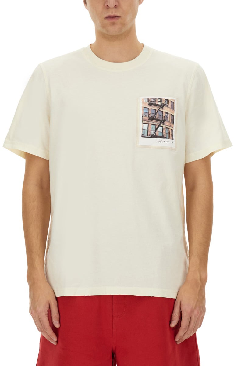 Helmut Lang "POSTCARD BUILDING" T-SHIRT Wit